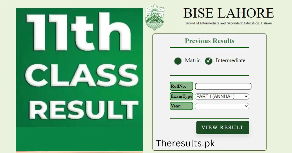 BISE Lahore Intermediate Part 1 Result 2024 Search By Roll Number