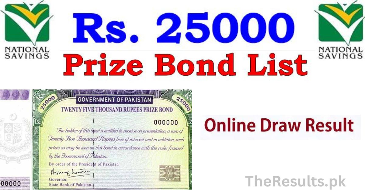 Rs. 25000 Prize Bond List 2024 Online Check Result Draw #8 Lahore