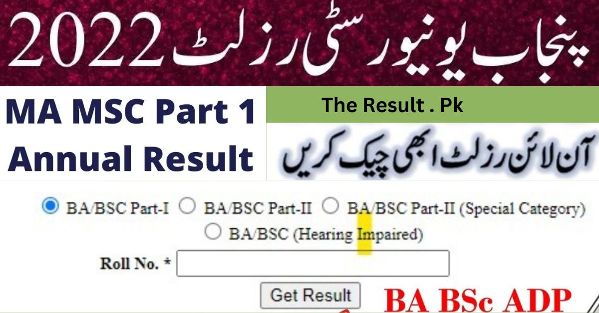 Punjab University MA / MSc Part 1 Result 2024 | Check Online