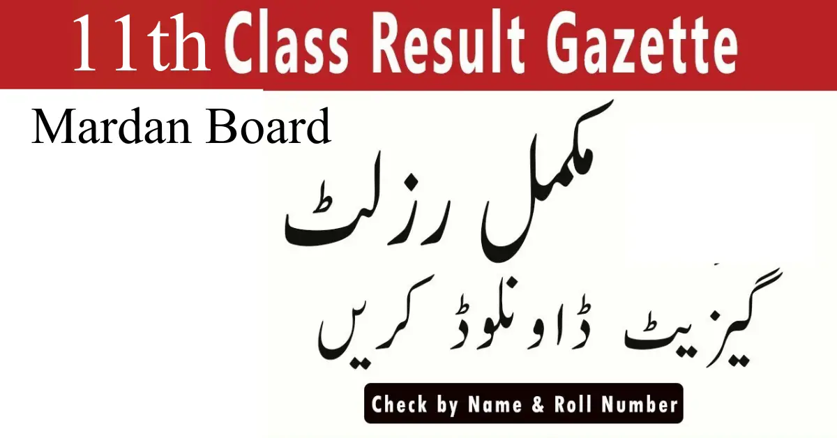 Download Mardan Board 11 Class Result Gazette 2024 PDF Format