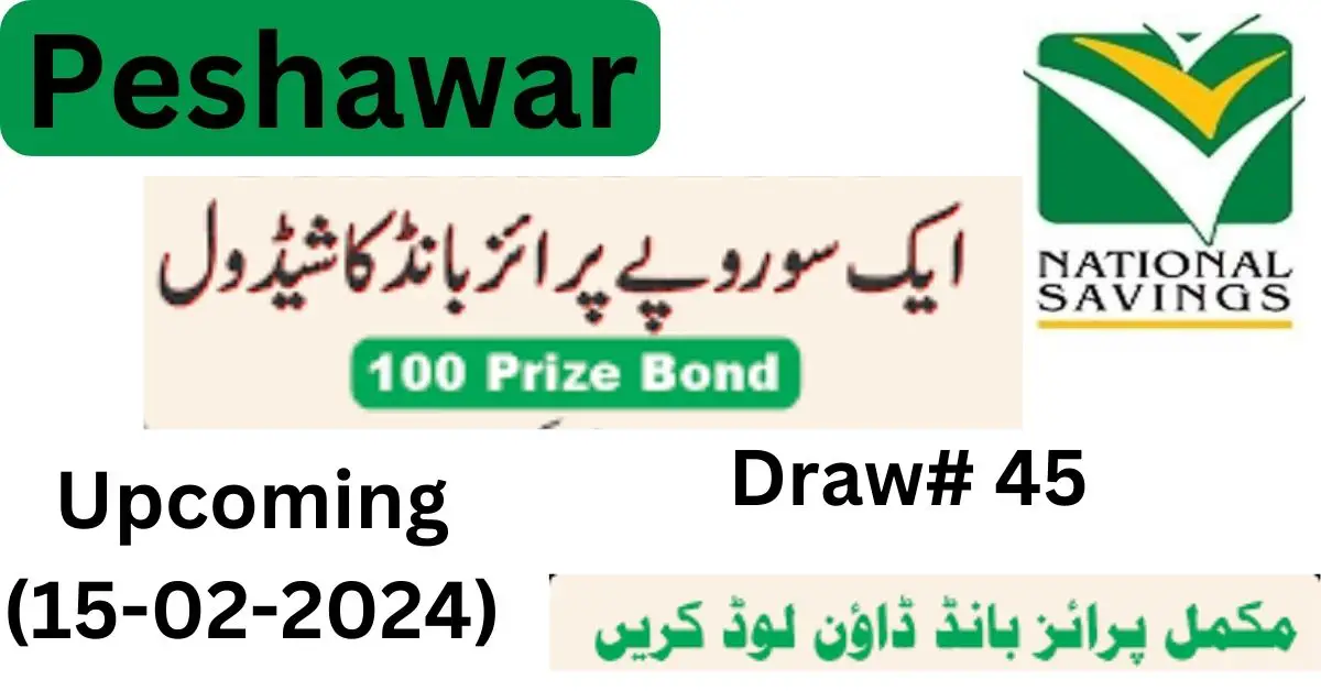 100 Prize Bond Result List 2024 Draw 45 Peshawar | Download Pdf